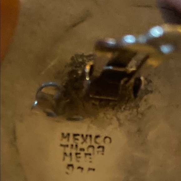 Big round Mexican sterling silver clip on earrings - Picture 3 of 4